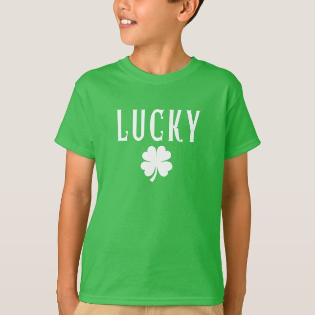 Lucky Four Leaf Clover St Patrick's Day T-Shirt (Devant)