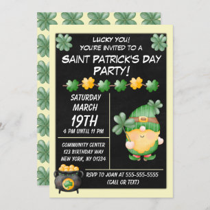 Lucky Gold Saint Patrick's Day Party Invitation