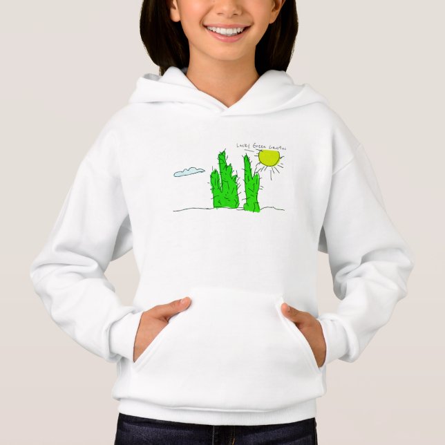 Lucky Green Cactus Doodle Funky Sweat - shirt à ca (Devant)