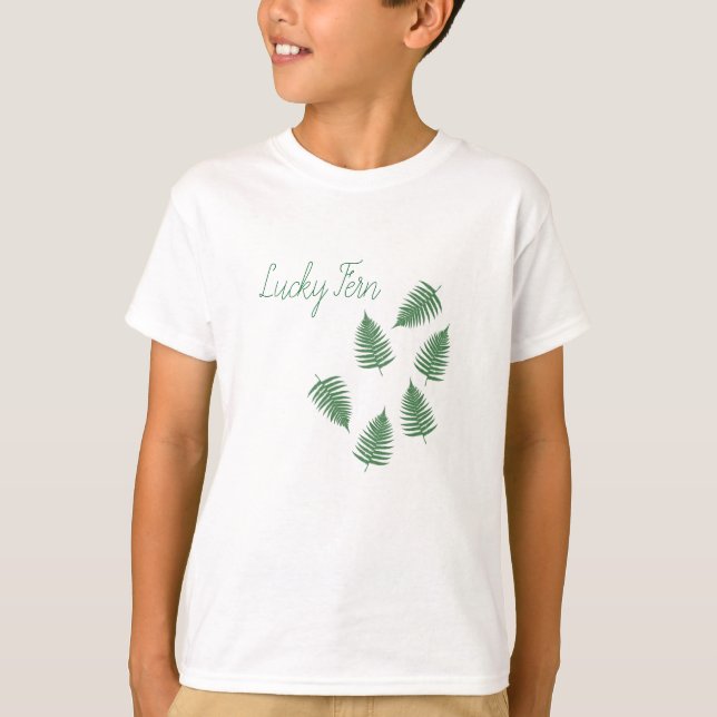 Lucky Green Fern Funky Motif Long Manches Haut (Devant)