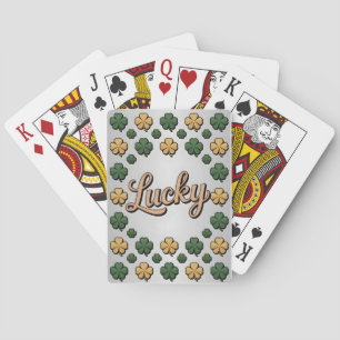 Lucky Green Or Shamrocks Argent Jeu de Cartes