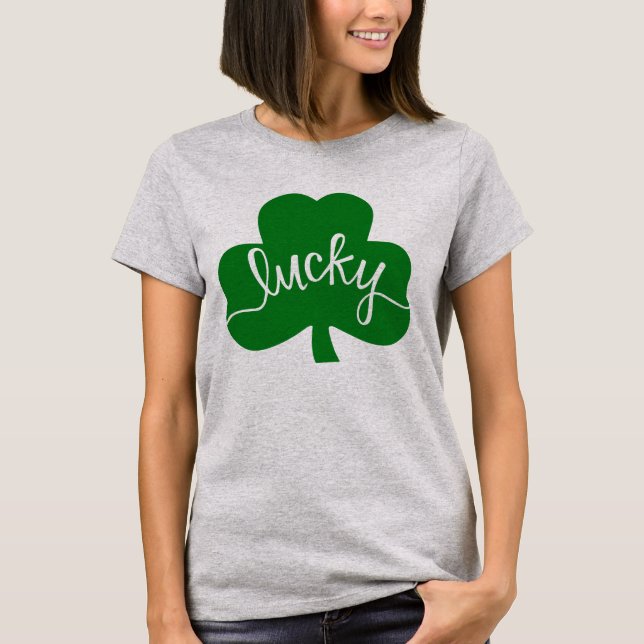 Lucky Green T-Shirt Shamrock Tee (Devant)