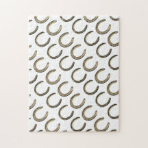 Lucky Horseshoes on White Jigsaw Puzzle
