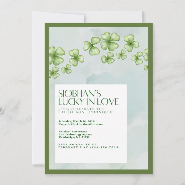 Lucky In Love Bridal Shower Invitation (Devant)
