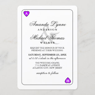 Lucky in Love - Coeurs jouer carte Wed Invitation