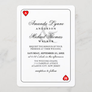 Lucky in Love - Coeurs jouer carte Wed Invitation