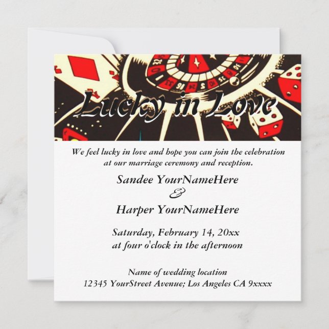 Lucky in Love Faire-part de mariage (Devant)