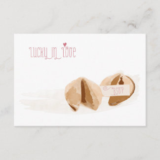 Lucky in Love Fortune cookies de mariage carte RSV