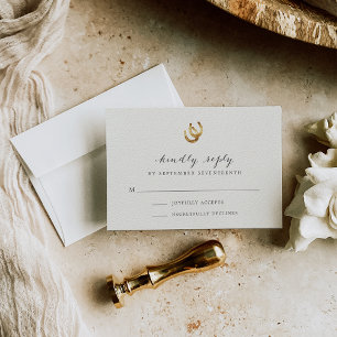 Lucky in Love Horseshoe Wedding Carte RSVP