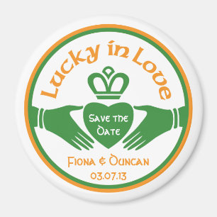 Lucky in Love Irish Wedding Save the Date Magnet