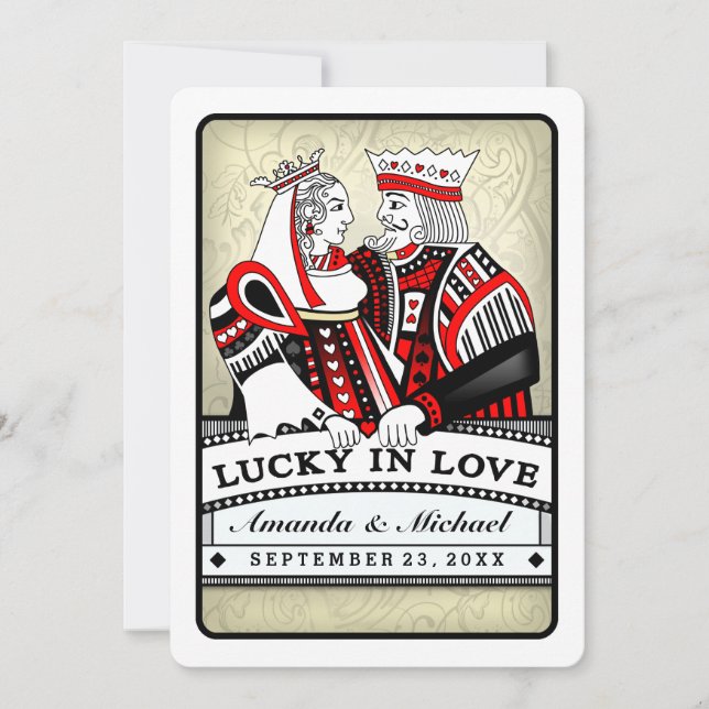 Lucky in Love Jouer aux cartes Faire-part de maria (Devant)