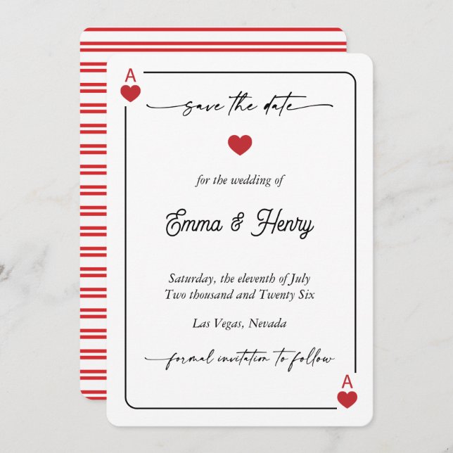 Lucky in Love Save the Date Invitation (Devant / Derrière)