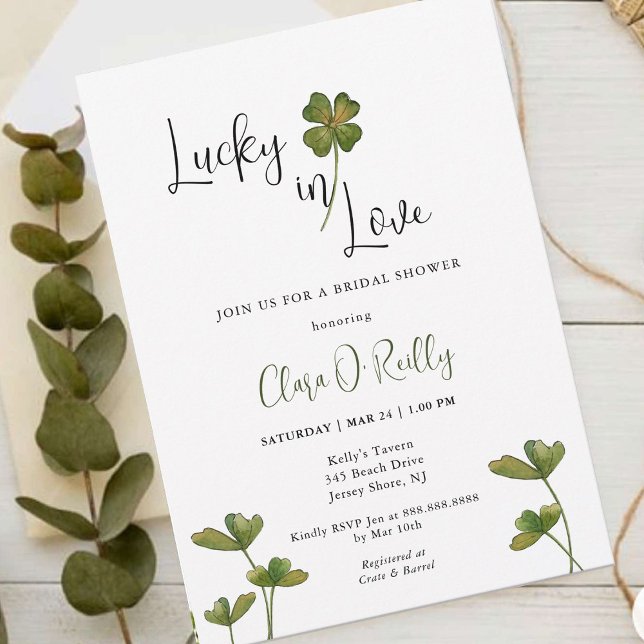 Lucky in Love Shamrock nuptiale invitation (Créateur téléchargé)