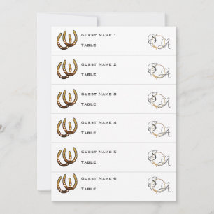 Lucky In Love Western Horseshoe Mariage Carte Plac