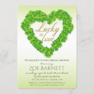 Lucky In Lover Clover Bridal Shower Invitation