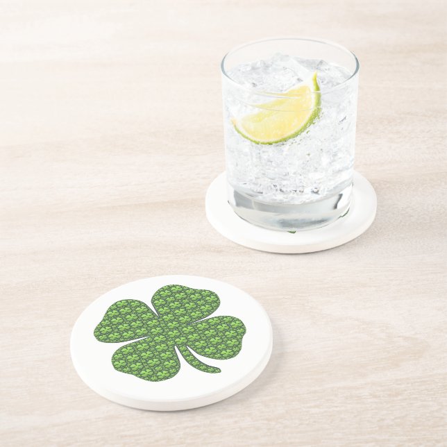 Lucky Irish Clover Dessous de verre en grès (Côté)
