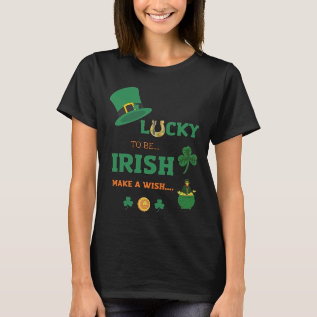 Lucky irish faire un T-Shirt de souhait (Devant)