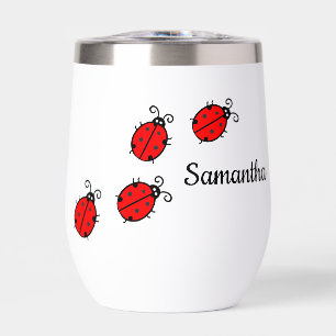 Lucky Ladybugs Design Vin Thermique Tumbler