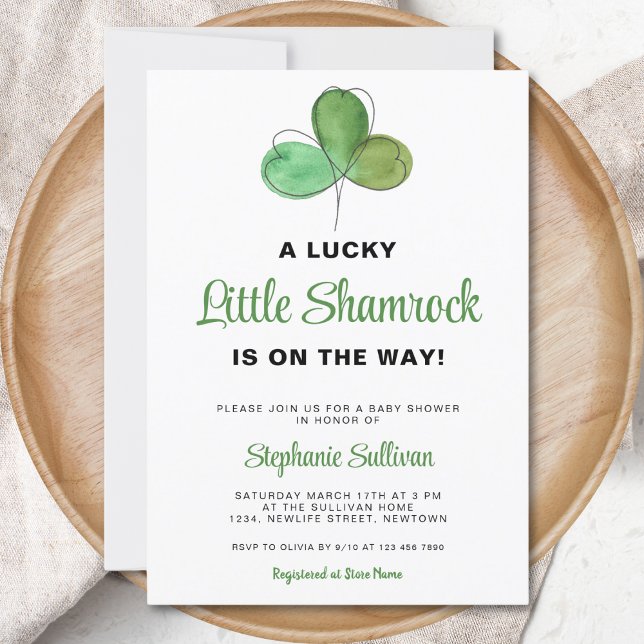 Lucky Little Shamrock Baby shower Invitation (Créateur téléchargé)
