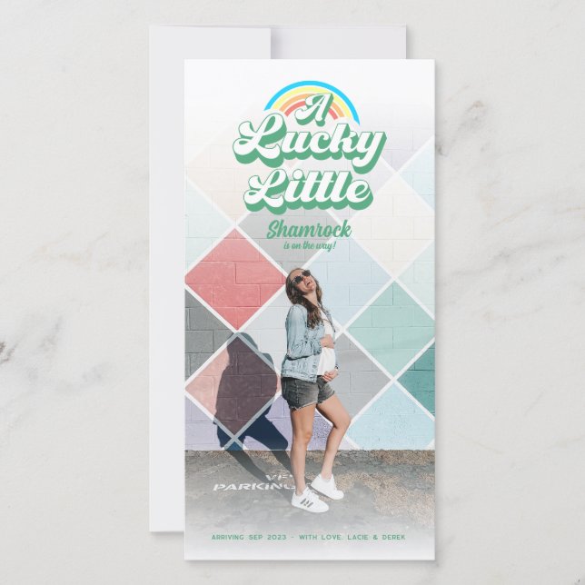 Lucky Little Shamrock Faire-part de grossesse (Devant)