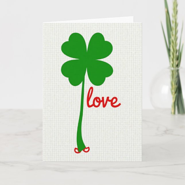 Lucky Love Carte à Tréfle à Quatre Feuilles (Devant)