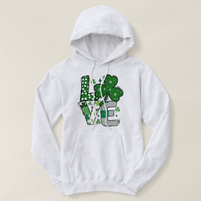 Lucky LOVE St. Patrick’s Day Sweat - shirt à capuc (Design devant)