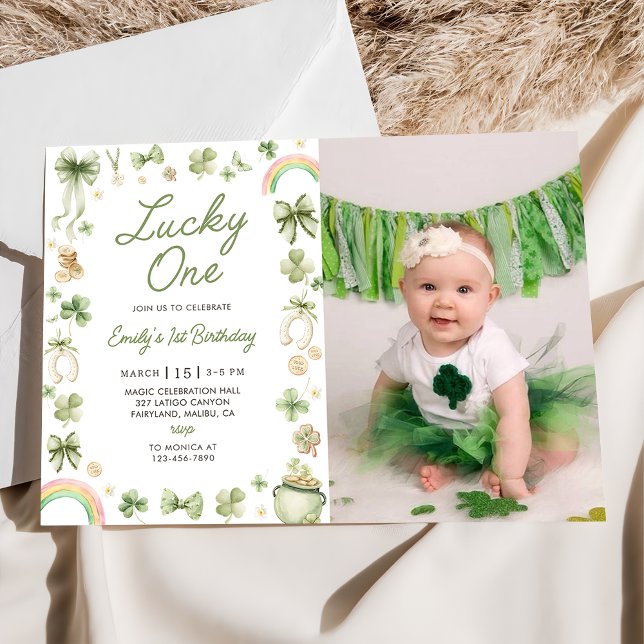 Lucky One 1st Birthday St Patrick's Day Invitation (Créateur téléchargé)