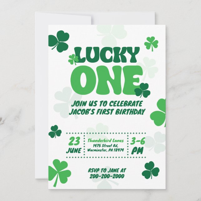 Lucky One - Première Invitation d'anniversaire (Devant)