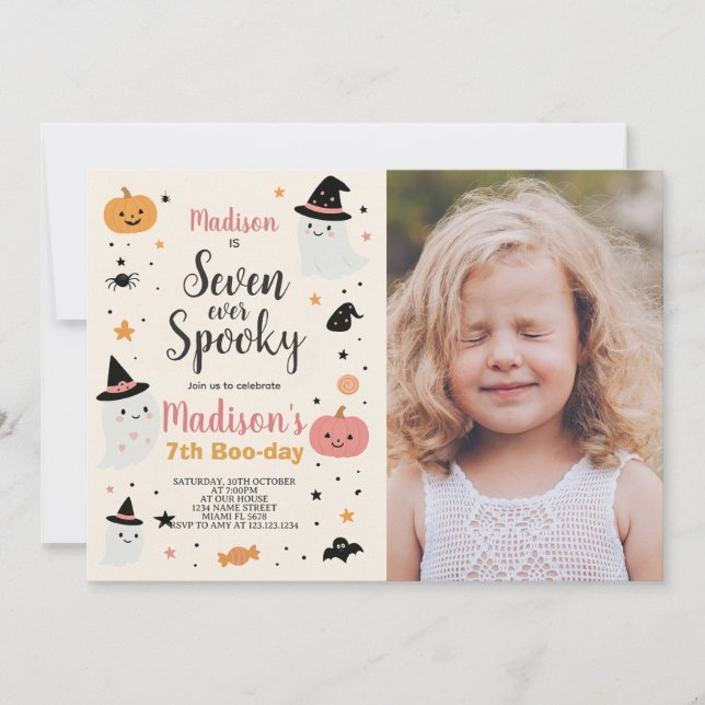 Lucky Sept Enfants Halloween Invitation Anniversai (Devant)