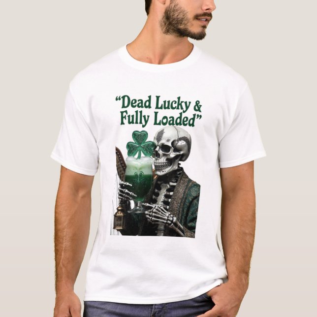 Lucky Skeleton Stout T-Shirt | Dead Lucky  (Devant)
