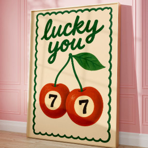 Lucky You Cherry 7 Œuvre d'Art Décoration de Cas