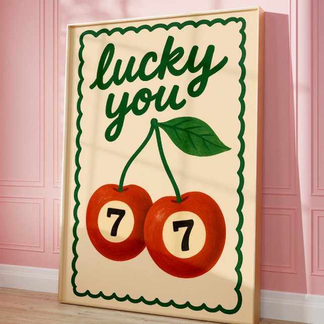 Lucky You Cherry 7 Œuvre d'Art | Décoration de Cas (Créateur téléchargé)