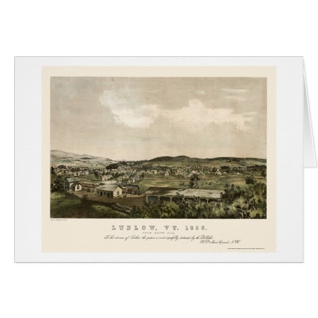 Ludlow, carte panoramique de VT - 1859 (Devant horizontal)