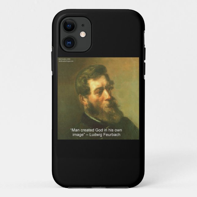 Ludwig Feurbach et citation athée iPhone 5 Coque (Dos)