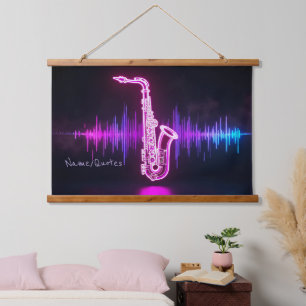 Lueur de saxophone néon – Art mural musical futuri