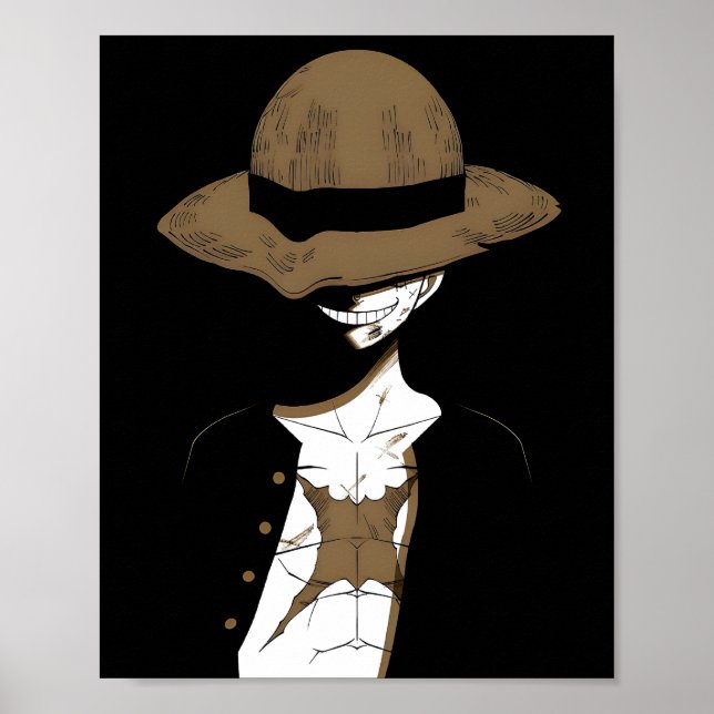 Luffy Shadow Poster | One Piece Minimalist Anime W (Devant)