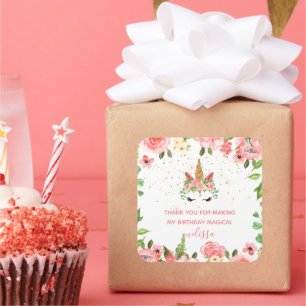 lugubre licorne floral merci Sticker