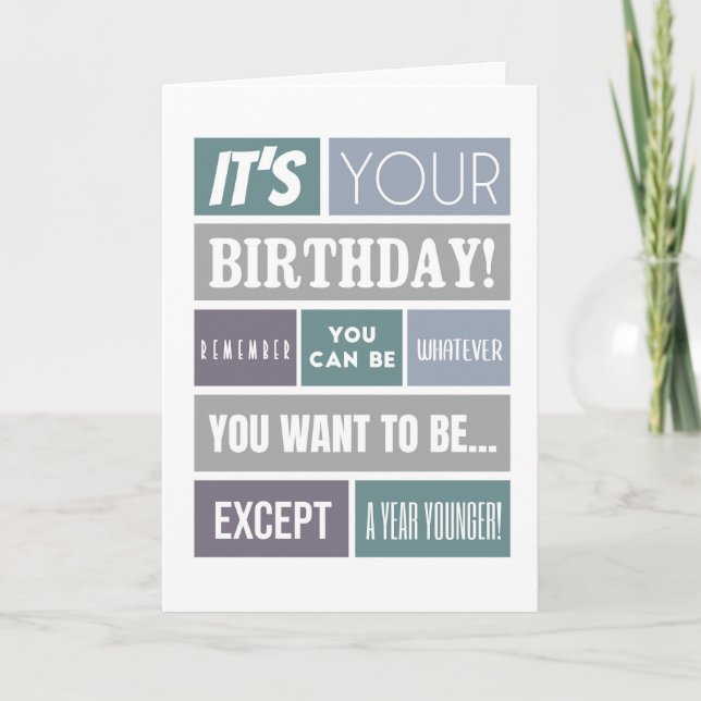 Lui Moderne Fun Fun Humour Carte d'Anniversaire (Devant)