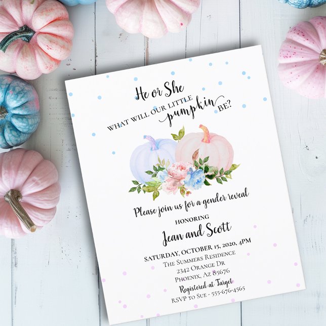 Lui ou elle rose bleu Citrouille Sexe Révélation A (Créateur téléchargé)