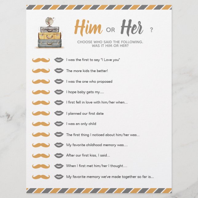 Lui ou son thème de voyage Jeu de douche (Devant)