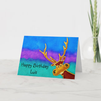 Luis, Bonne carte de cerf pour anniversaire stupid