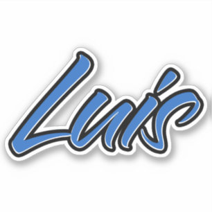 Luis Name Blue Autocollant Sticker Stickerset