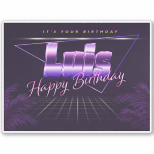 Luis Prénom lila retro Sticker