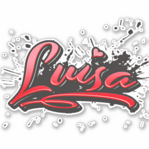 Luisa cœur rouge Graffiti Autocollant Sticker