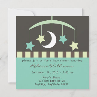 Lullaby Baby Stars et Moon Mobile Invitation