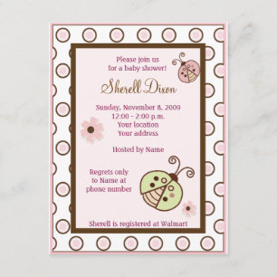 Lullabye Ladybug Mod Invitations de douches pour b
