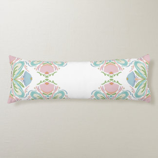 Lumbar Coussin Bleu rose Vert Floral Abstrait