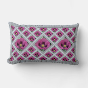 Lumbar Lance Oreiller avec des Poppies Magenta
