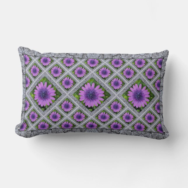Lumbar Lance oreiller avec marguerites africaines (Recto)