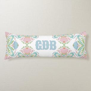 Lumbar personnalisé Coussin bleu rose vert floral